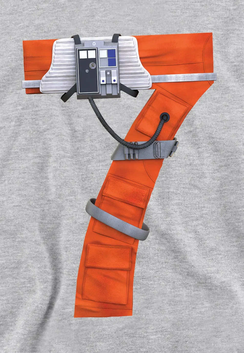 Детский худи Star Wars X-Wing Pilot, Disney, серый — фото 2