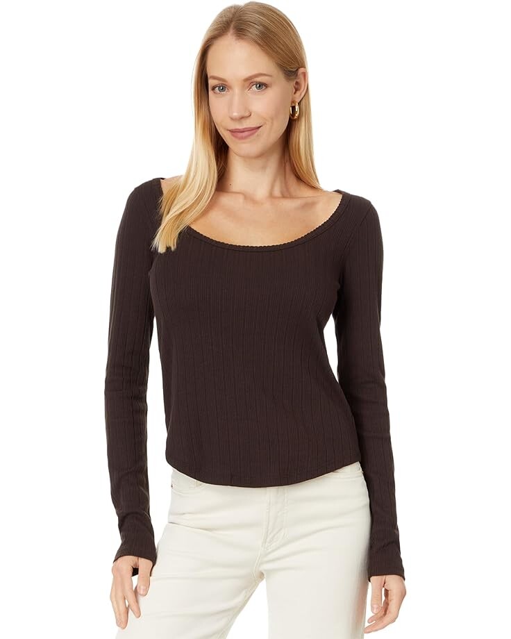 

Футболка Madewell Pointelle Tee, цвет Dark Carob