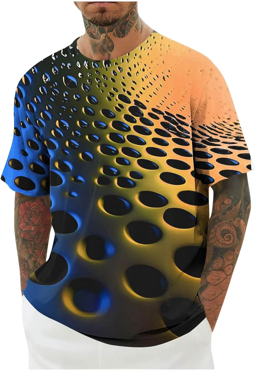 

Мужская футболка с принтом, свободный крой, Crew Neck, короткий рукав