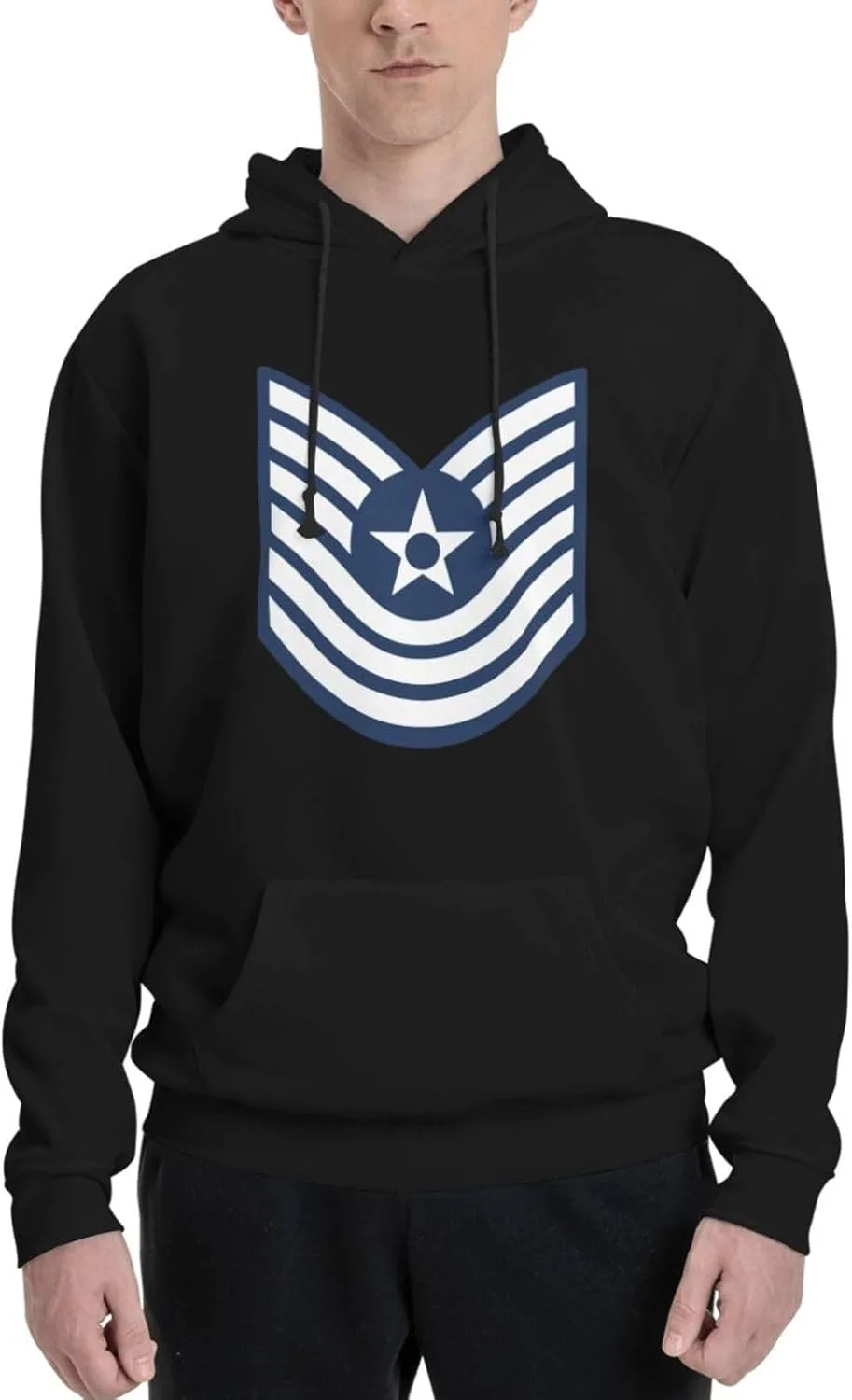 Толстовка мужская E7-USAF-MSGT с капюшоном и карманом Generic, черный