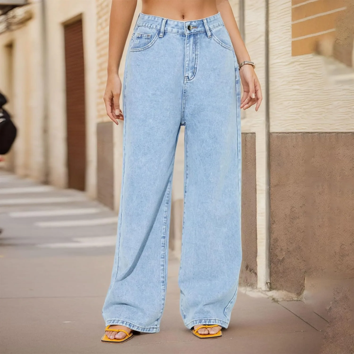 Джинсы для женщин Trendy Stretchy High Waisted Wide Leg — фото 2