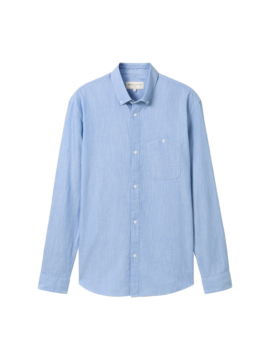 

Повседневная рубашка TOM TAILOR DENIM Regular fit Button Up Shirt, синий