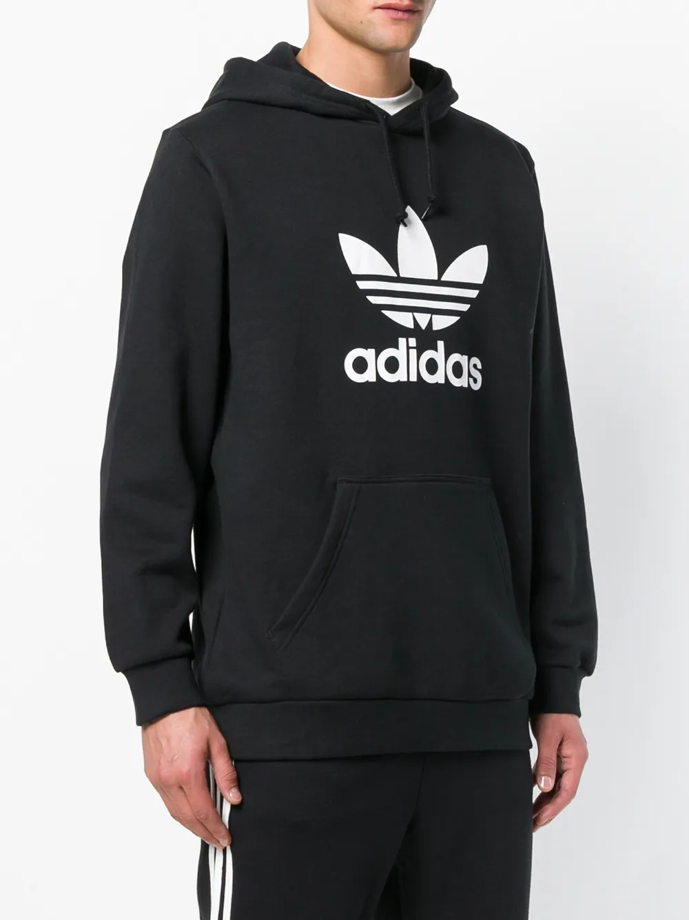 Толстовка с капюшоном и принтом логотипа adidas, черный — фото 3