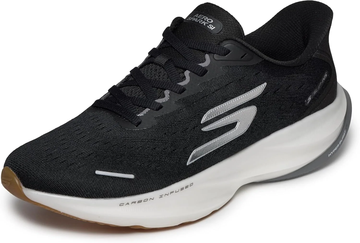 Мужские кроссовки Skechers Aero Spark Hands Free без шнурков, белый/черный