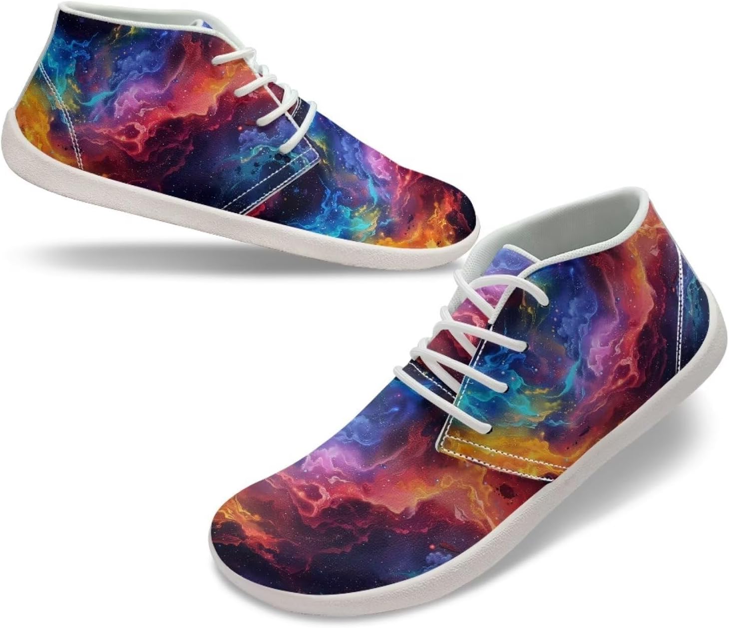 

Мужские кроссовки для бега, походные ботинки, водонепроницаемые кожаные туфли для мужчин Fonplted, Colorful Galaxy