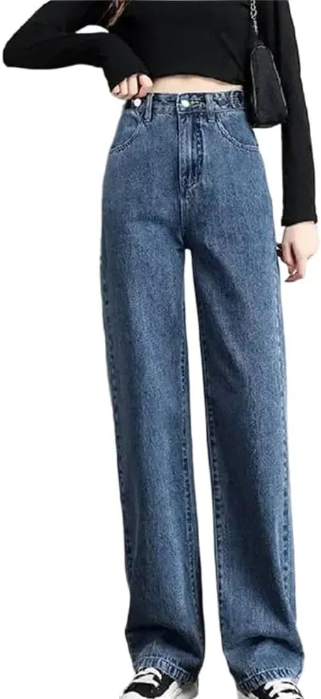 

Женские джинсы прямые свободные с высокой талией Vintage Denim