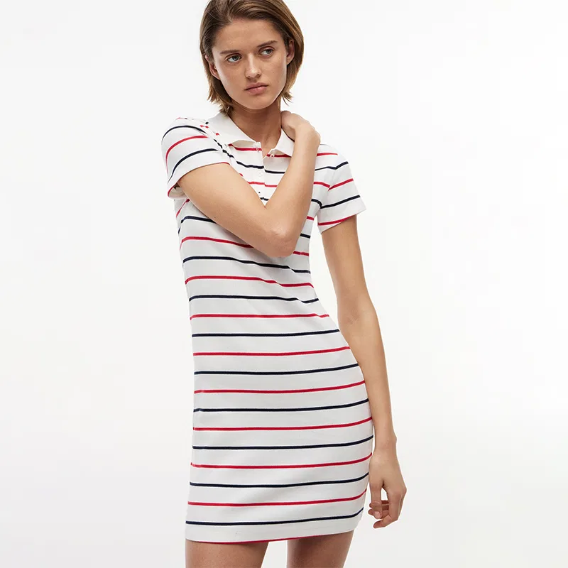 Платье короткое с коротким рукавом Tommy Hilfiger в белую полоску — фото 4