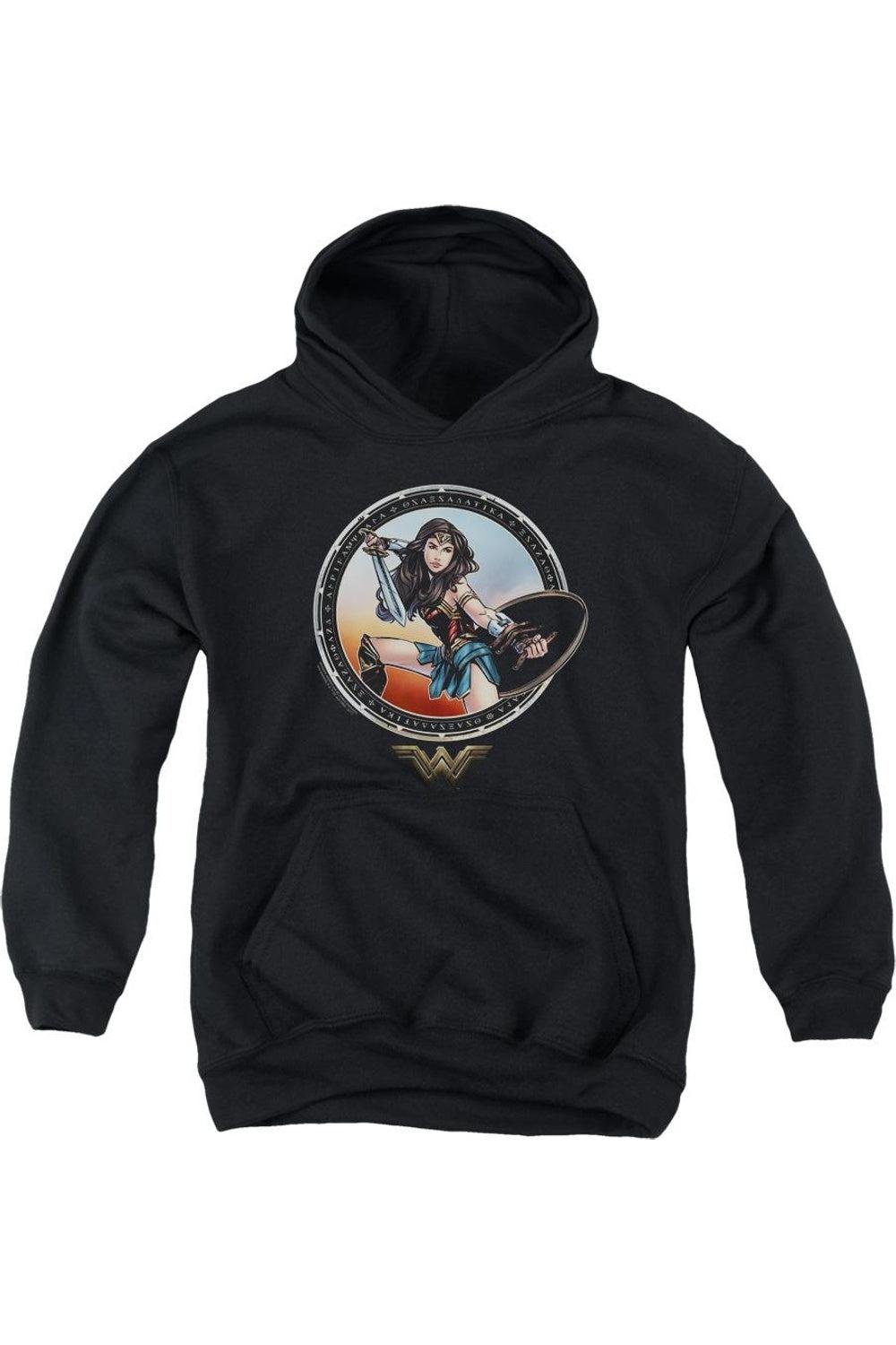 

Толстовка с капюшоном Wonder Woman в боевой позе из фильма Gildan, черный