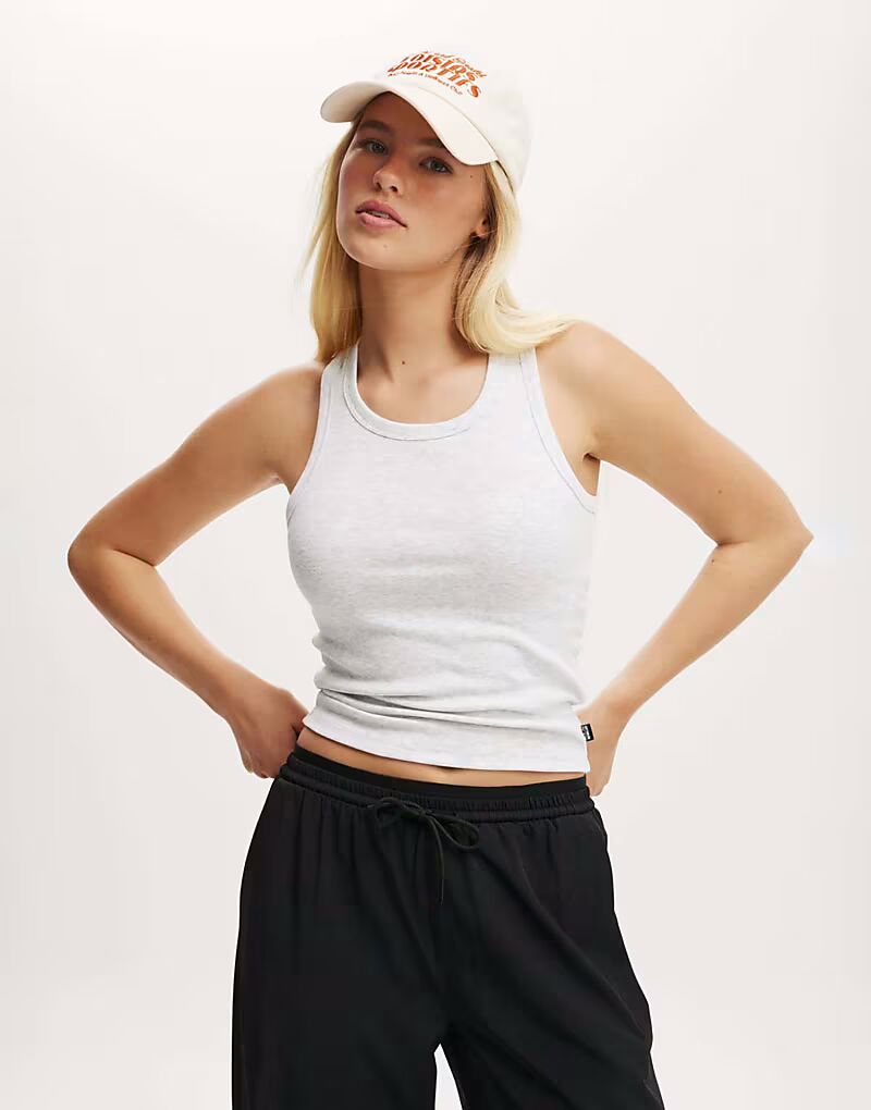

Топ Cotton On active rib thin racer tank in grey Cotton:On