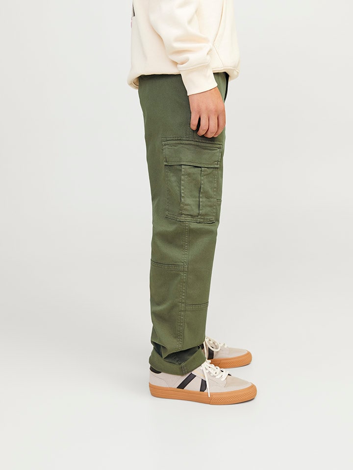 JACK & JONES Junior Брюки-карго "Кейн" цвета хаки — фото 2
