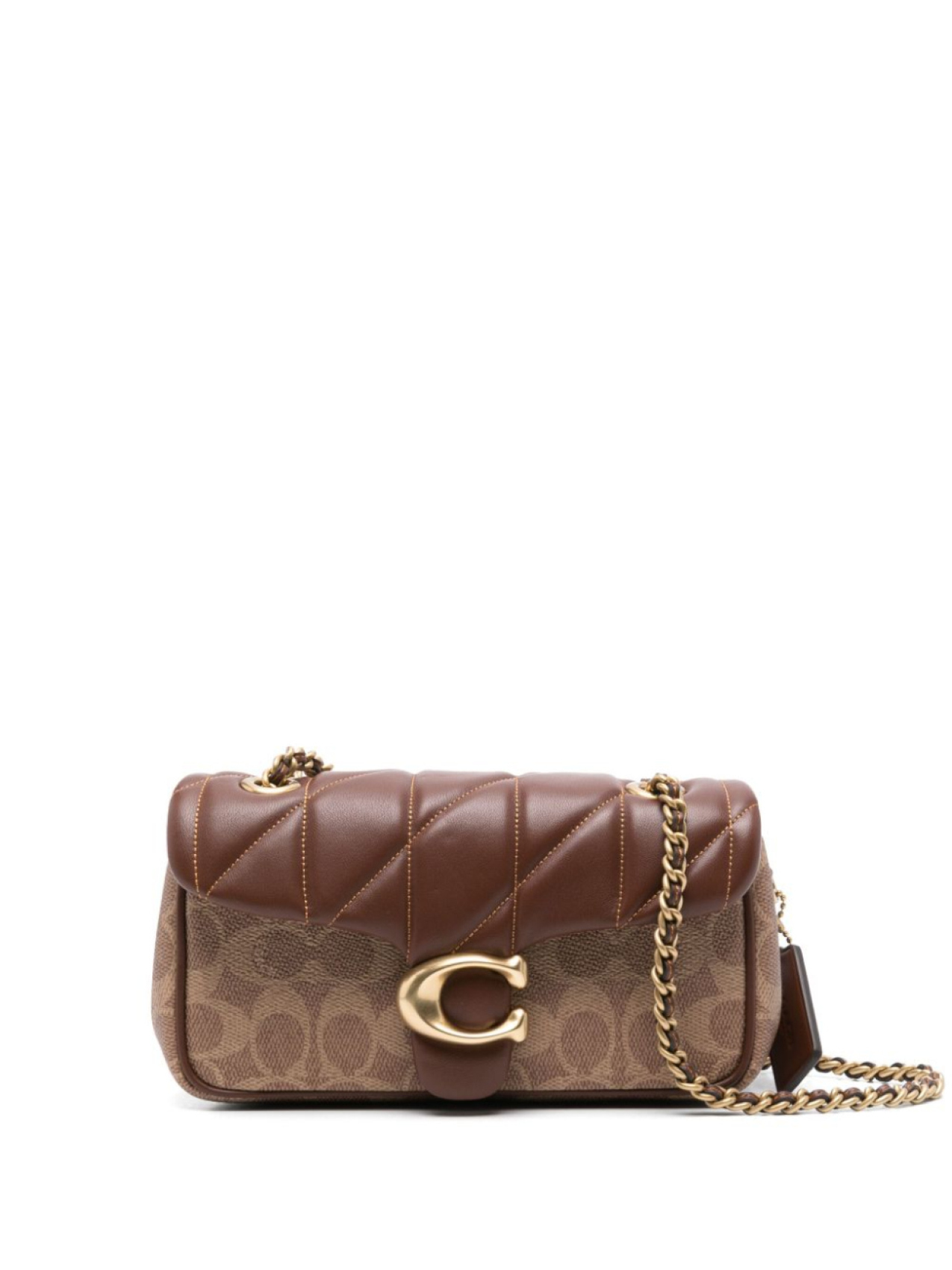 

Coach стеганая сумка на плечо Tabby, коричневый