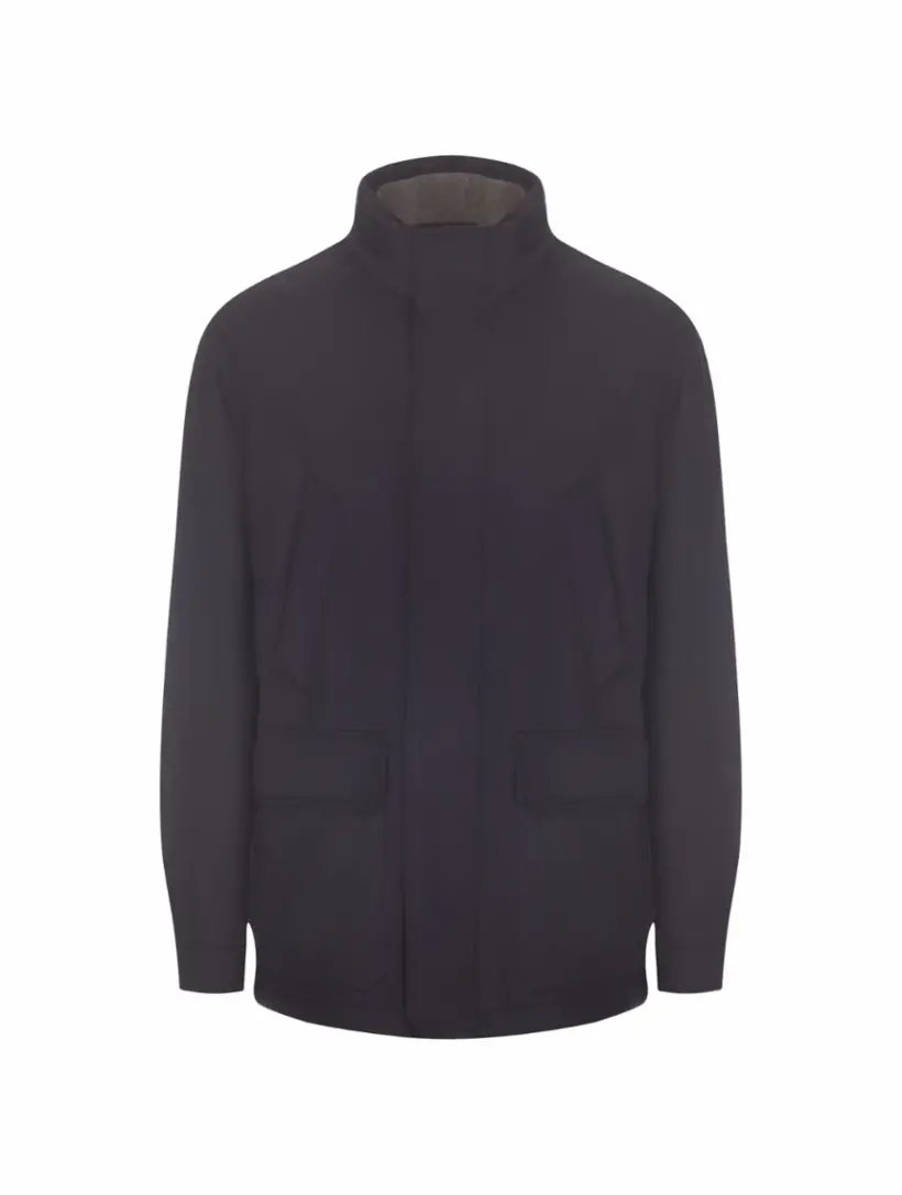 

Кашемировое пальто Oasi Zegna, тёмно-синий