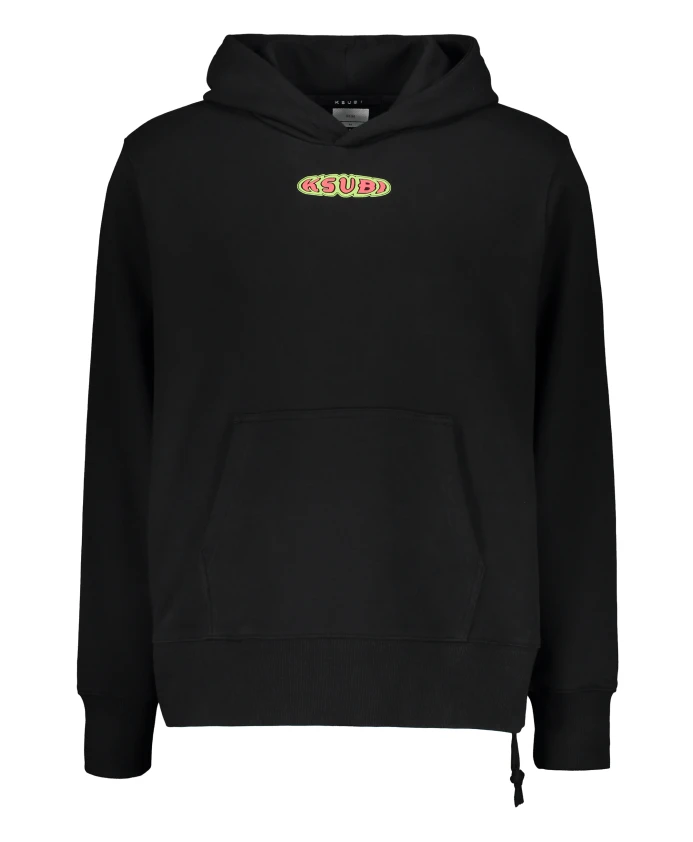 

Хлопковая толстовка с капюшоном, регулируемым кроем. Ksubi, черный