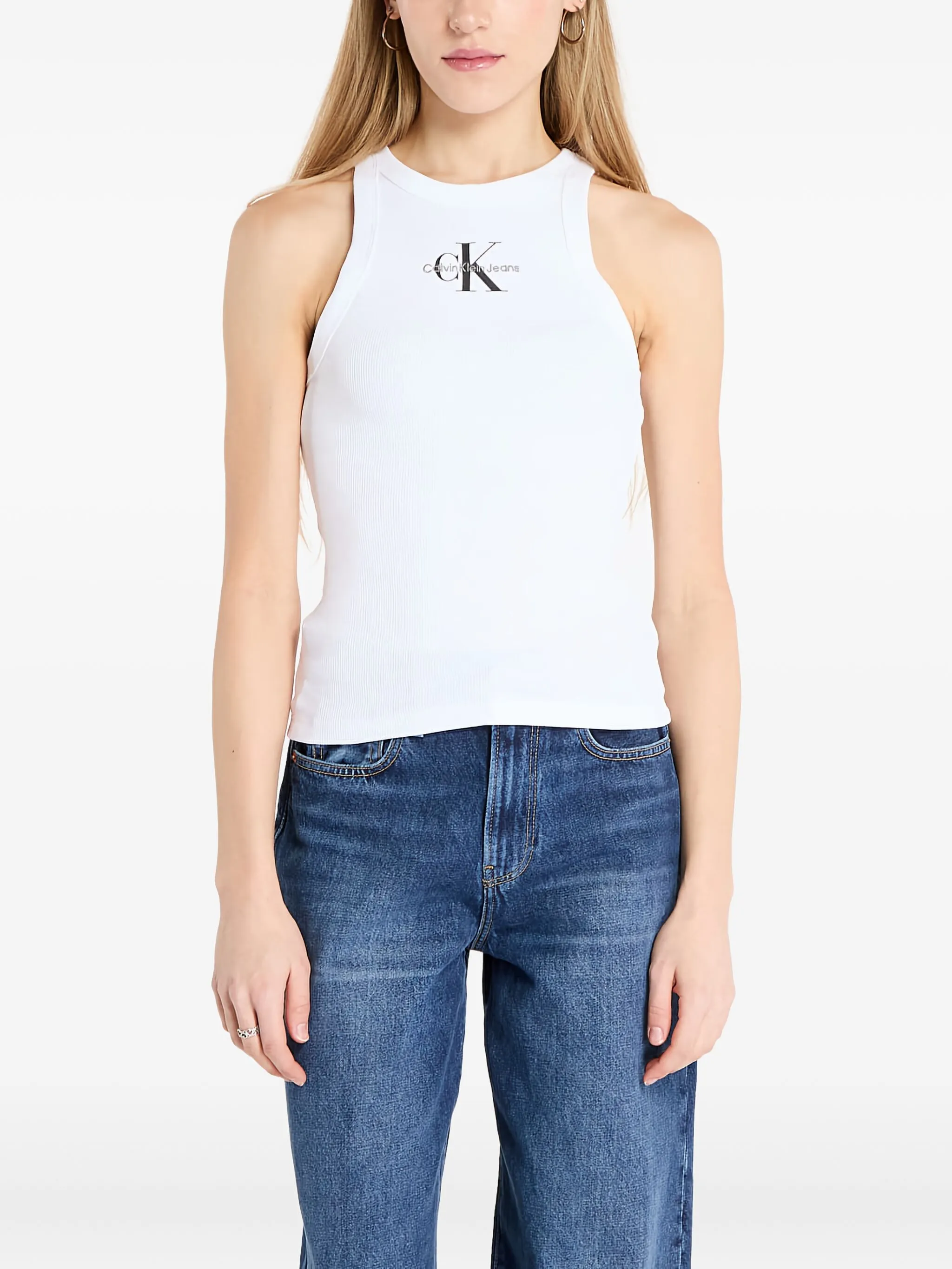 

Топ с монограммой Calvin Klein Jeans, белый