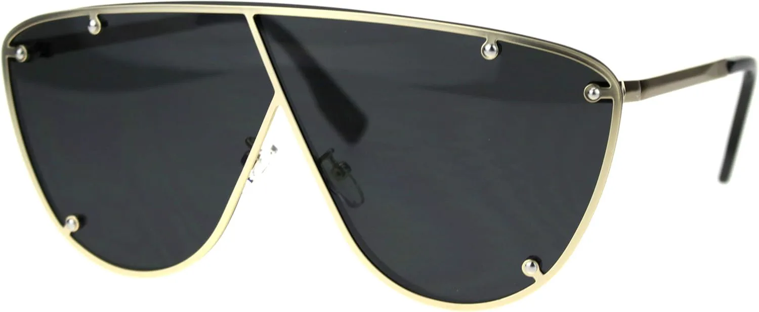 

Универсальные асимметричные солнцезащитные очки с роботизированной переносицей, защитной линзой и плоской верхней частью в стиле «гоночные» SA106, Gold Black