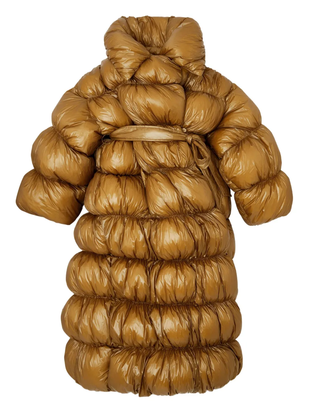 

Стеганое пальто с поясом Diesel, желтый