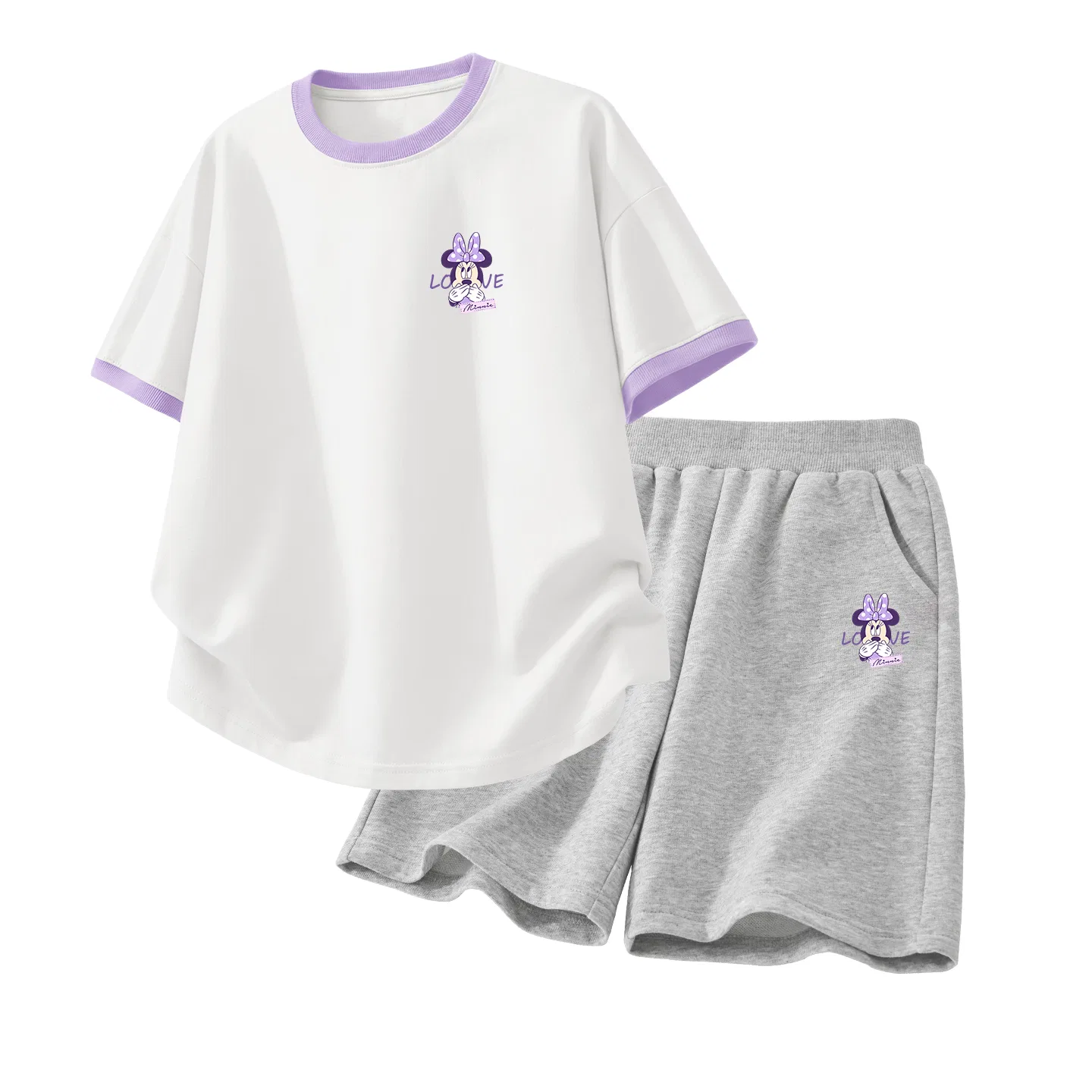 Детский спортивный костюм Casual Sportswear 2 Piece Set Disney, D Label NIE K White Purple+D Label NIE K Gray
