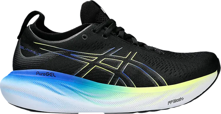 

Кроссовки Gel Nimbus 25 Wide 'Black Glow Yellow', черный