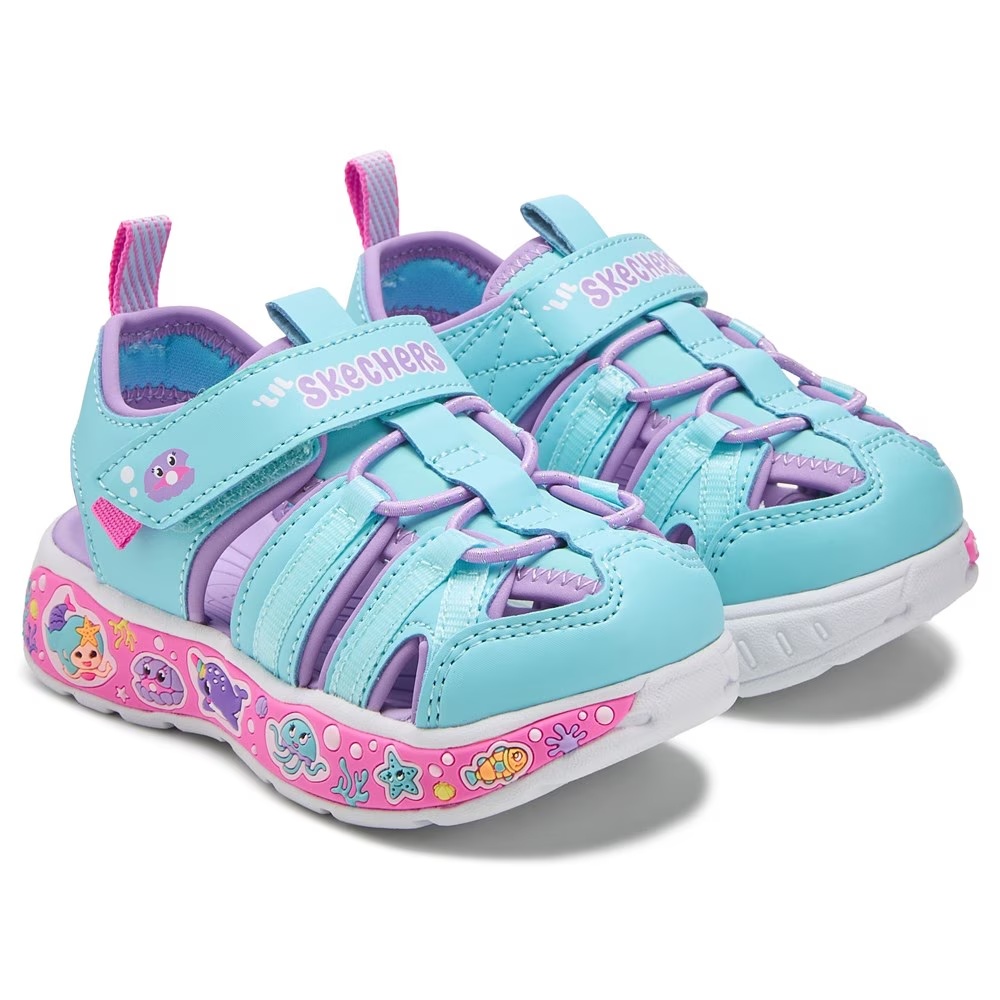 

Детская сандалия с закрытым носком для игр Skechers, light blue/pink