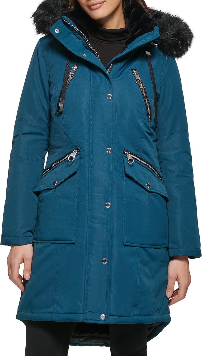 

GUESS женское длинное анорак пальто, Tea