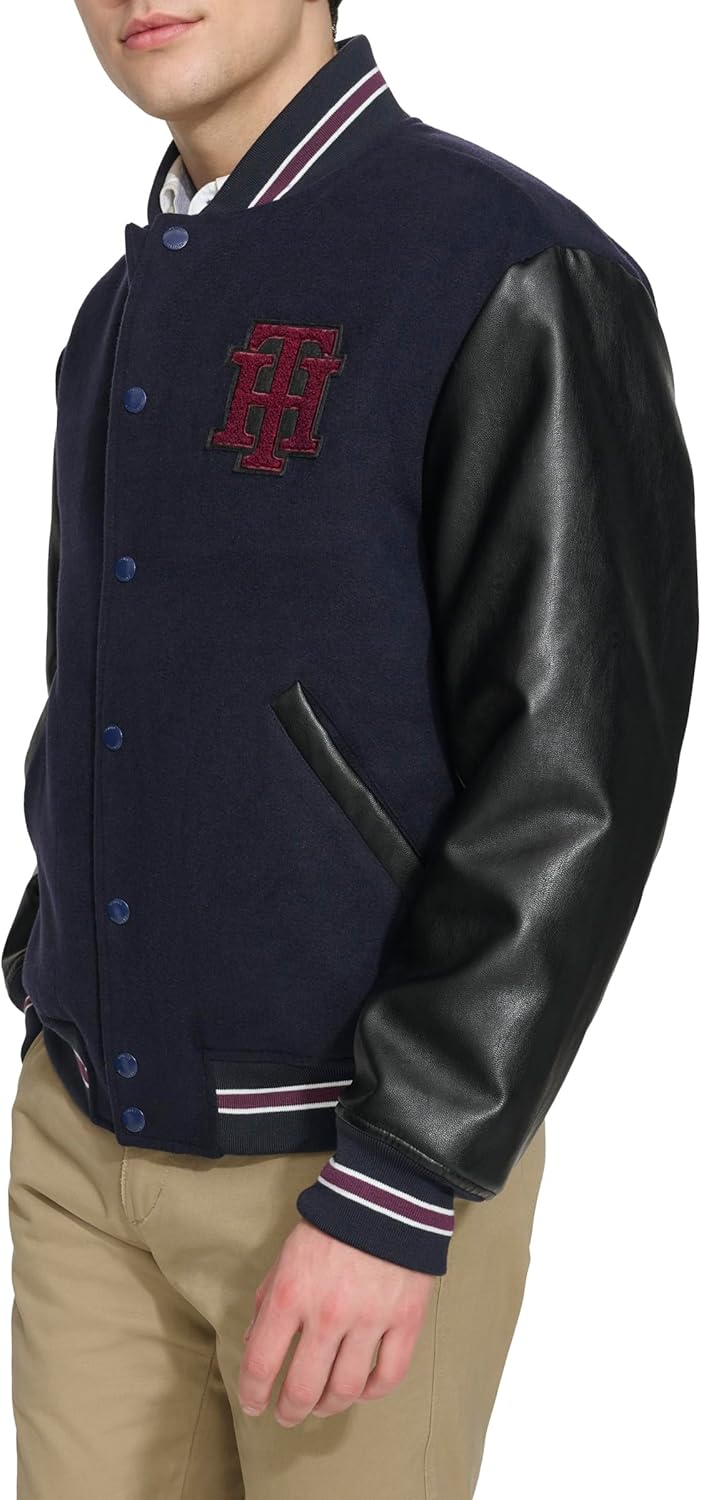 Мужская куртка-бомбер Tommy Hilfiger Mens из смешанной ткани от Tommy Hilfiger, Navy — фото 3