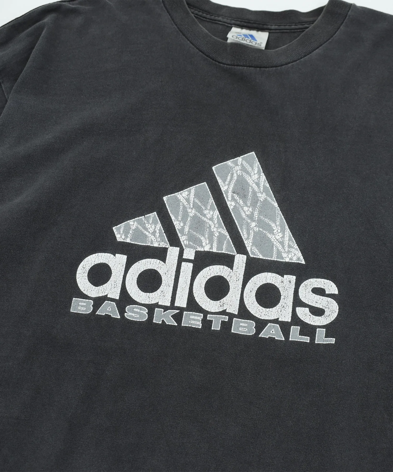 Унисекс винтажная футболка adidas с логотипом, XL, чёрный — фото 2
