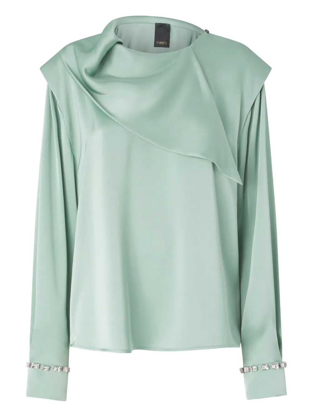 

Драпированный топ с украшенными манжетами Pinko, серый