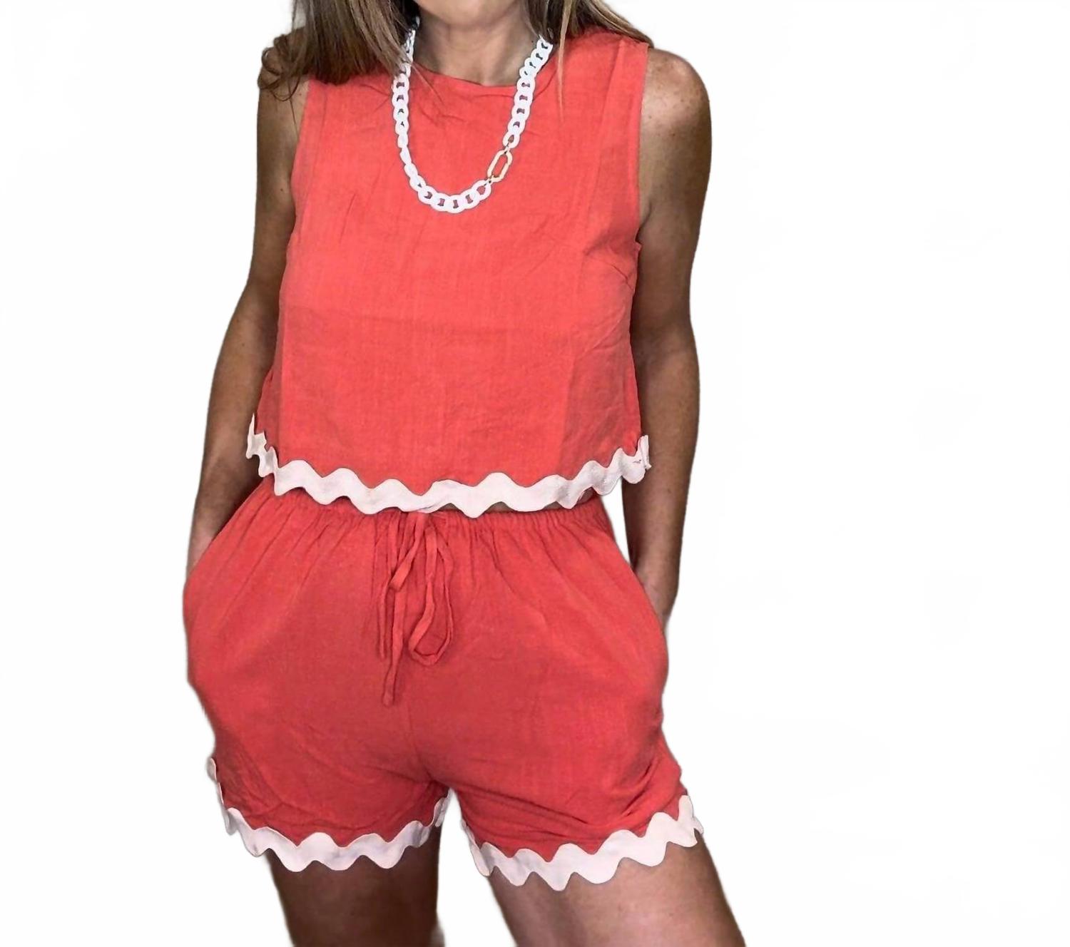 

Коралловый комплект с отделкой рик-рак AnnieWear