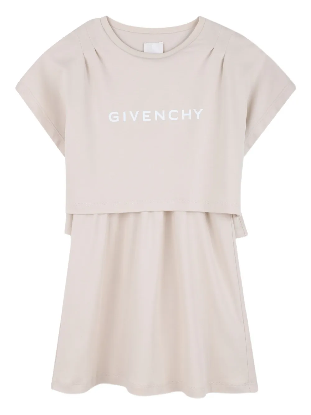 

Многослойное платье с логотипом Givenchy Kids, нейтральный