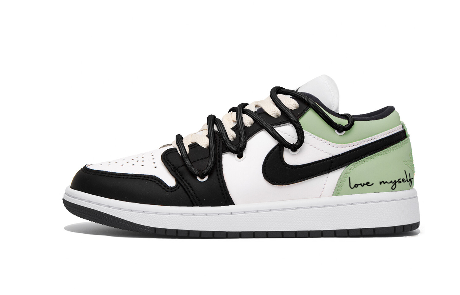

Кроссовки Air Jordan 1 Vintage Basketball Shoes Women's Low-top Black/Green, черный/зеленый