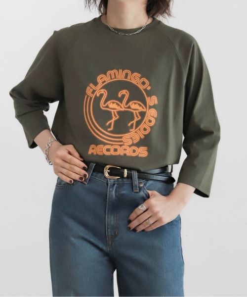 

NOMBRE IMPAIR Футболка-реглан с рукавом 3/4, Flamingo Neon PT, цвет хаки