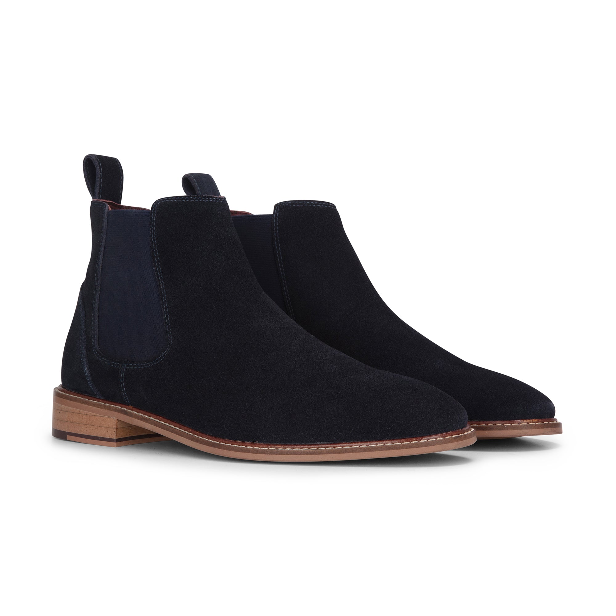 Лондонские броги Chelsea Boots для мужчин из замши и кожи цвета темно-синий LONDON BROGUES — фото 2