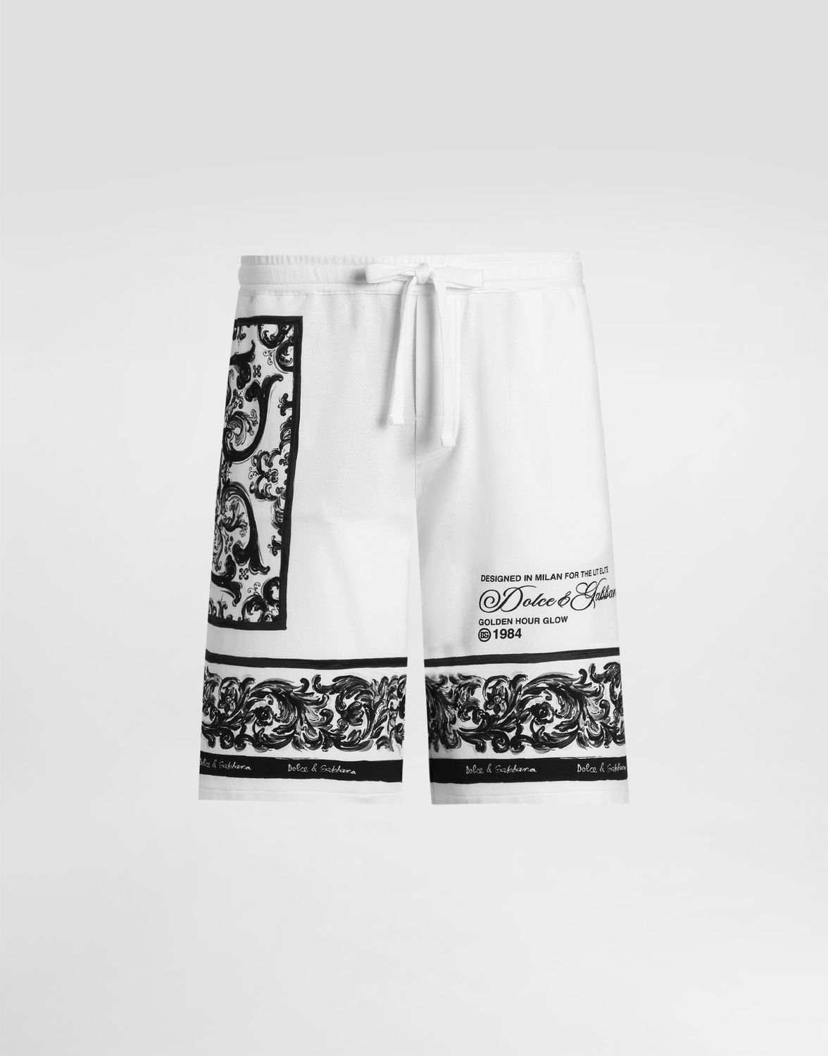 

Бермуды из двойного пике с принтом "майолика" Dolce & Gabbana, мультиколор