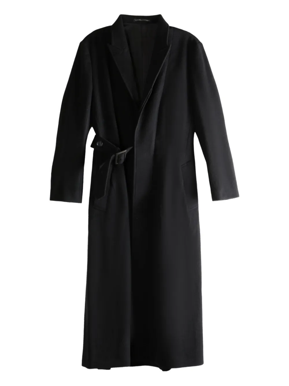 

Belted flared coat Yohji Yamamoto, черный