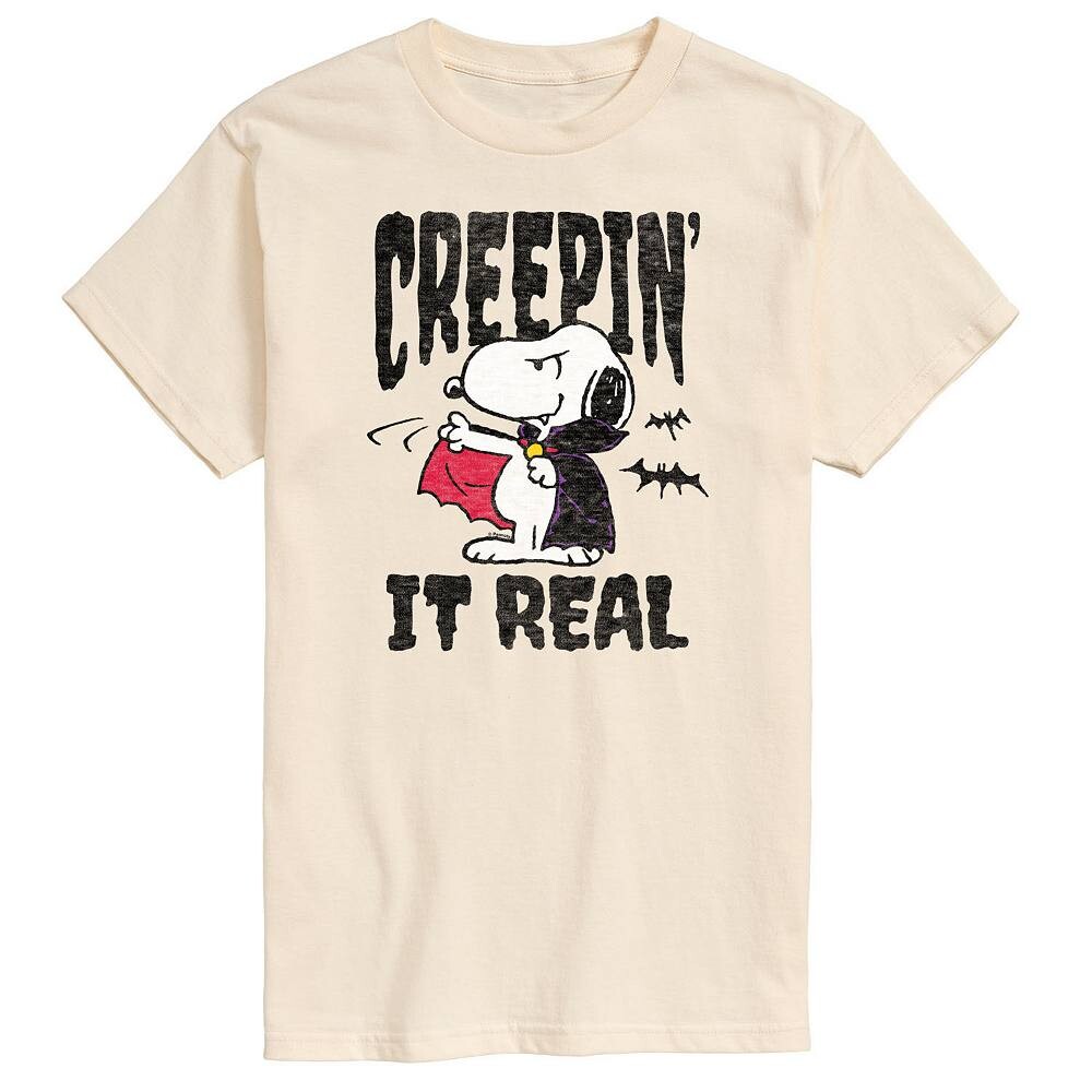 

Мужская футболка с рисунком Peanuts Snoopy Vampire Creepin' It Real Licensed Character, бежевый