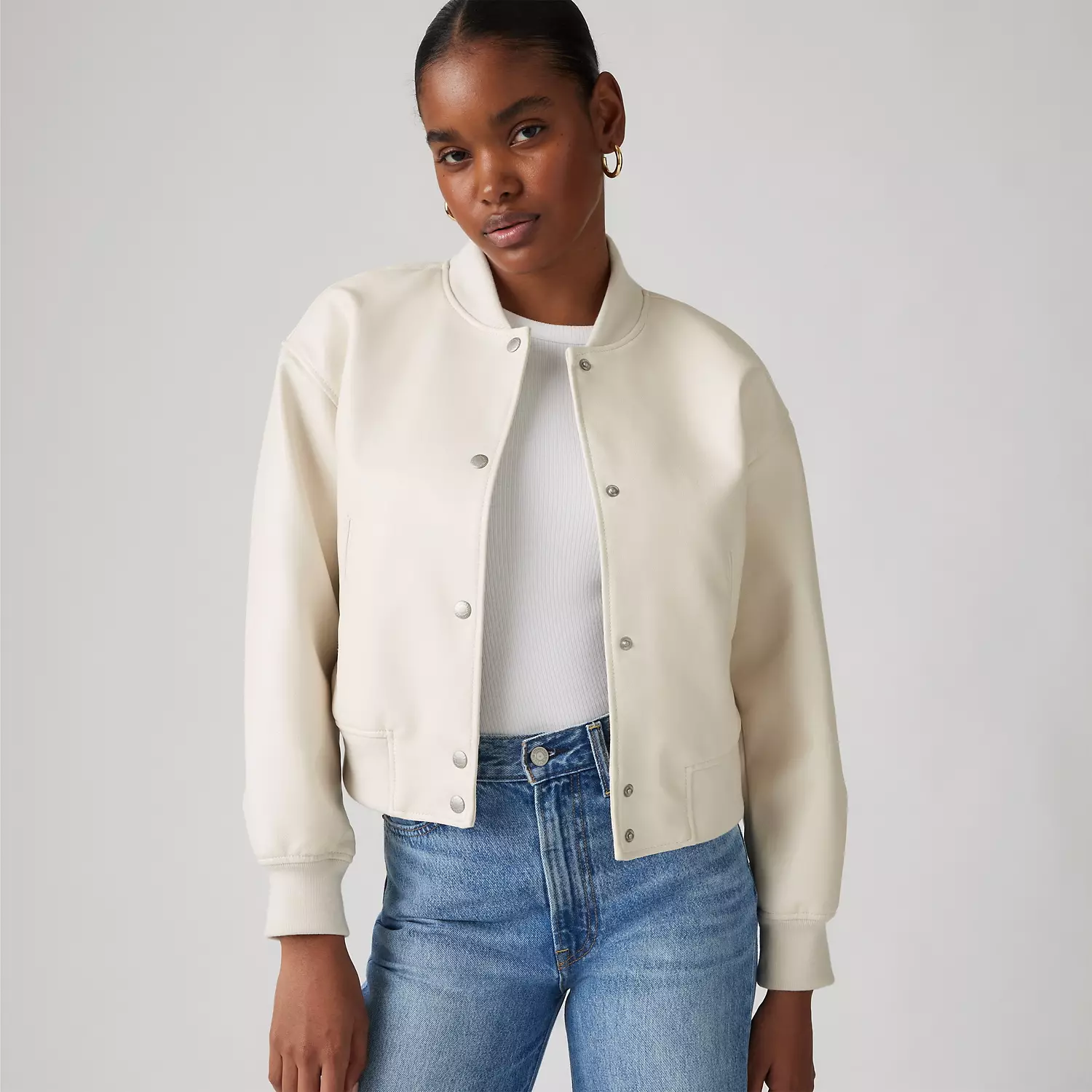 

Куртка-бомбер из искусственной кожи Levi's, цвет White