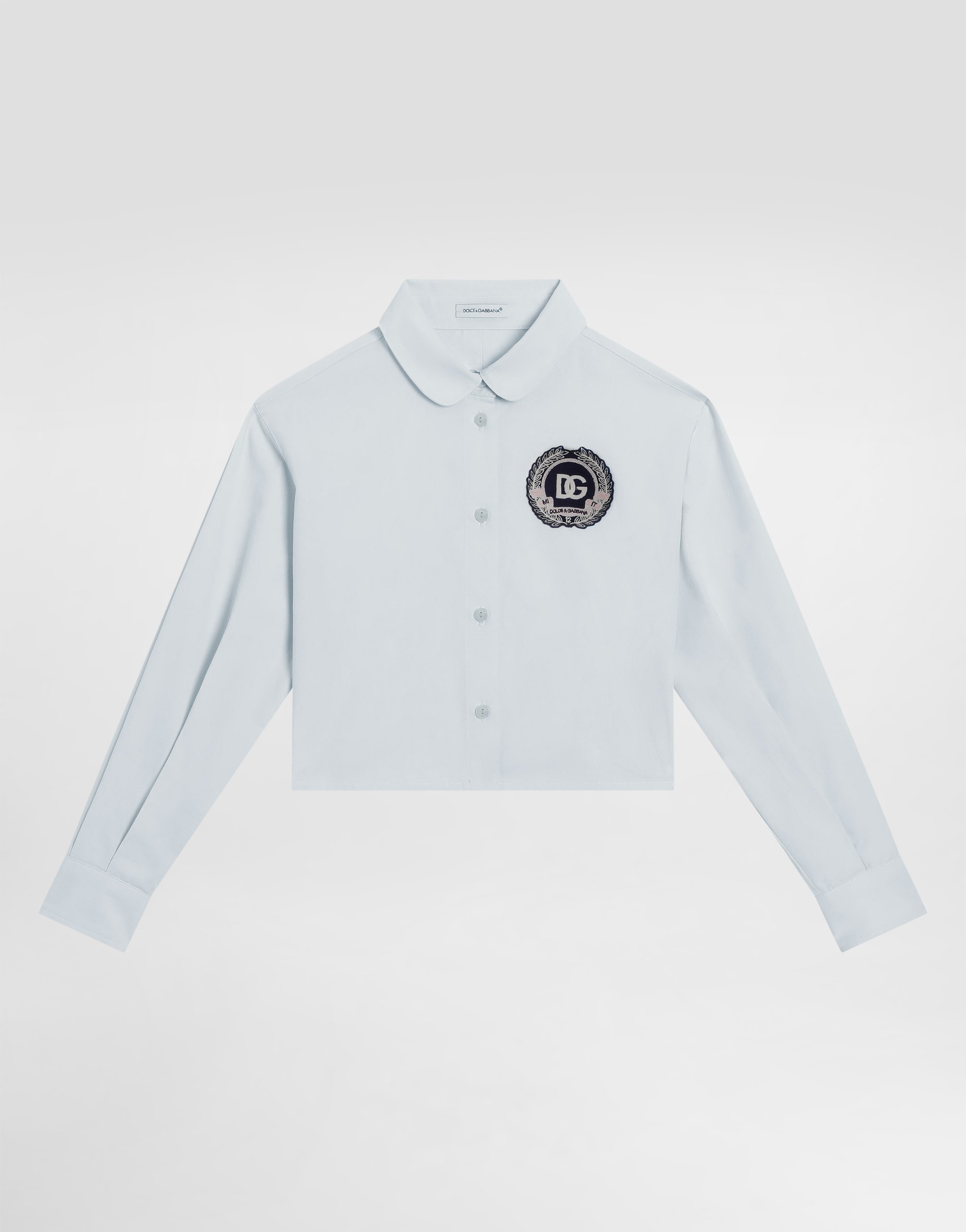 

Прямого кроя хлопковая рубашка DOLCE & GABBANA, серый