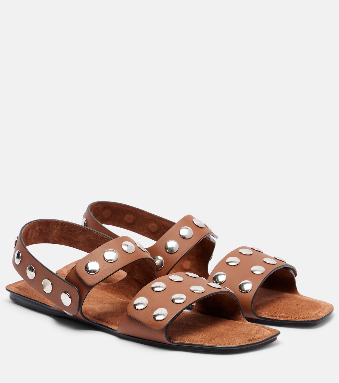 Ботинки Boden из кожи с шипами Khaite, Dark Tan