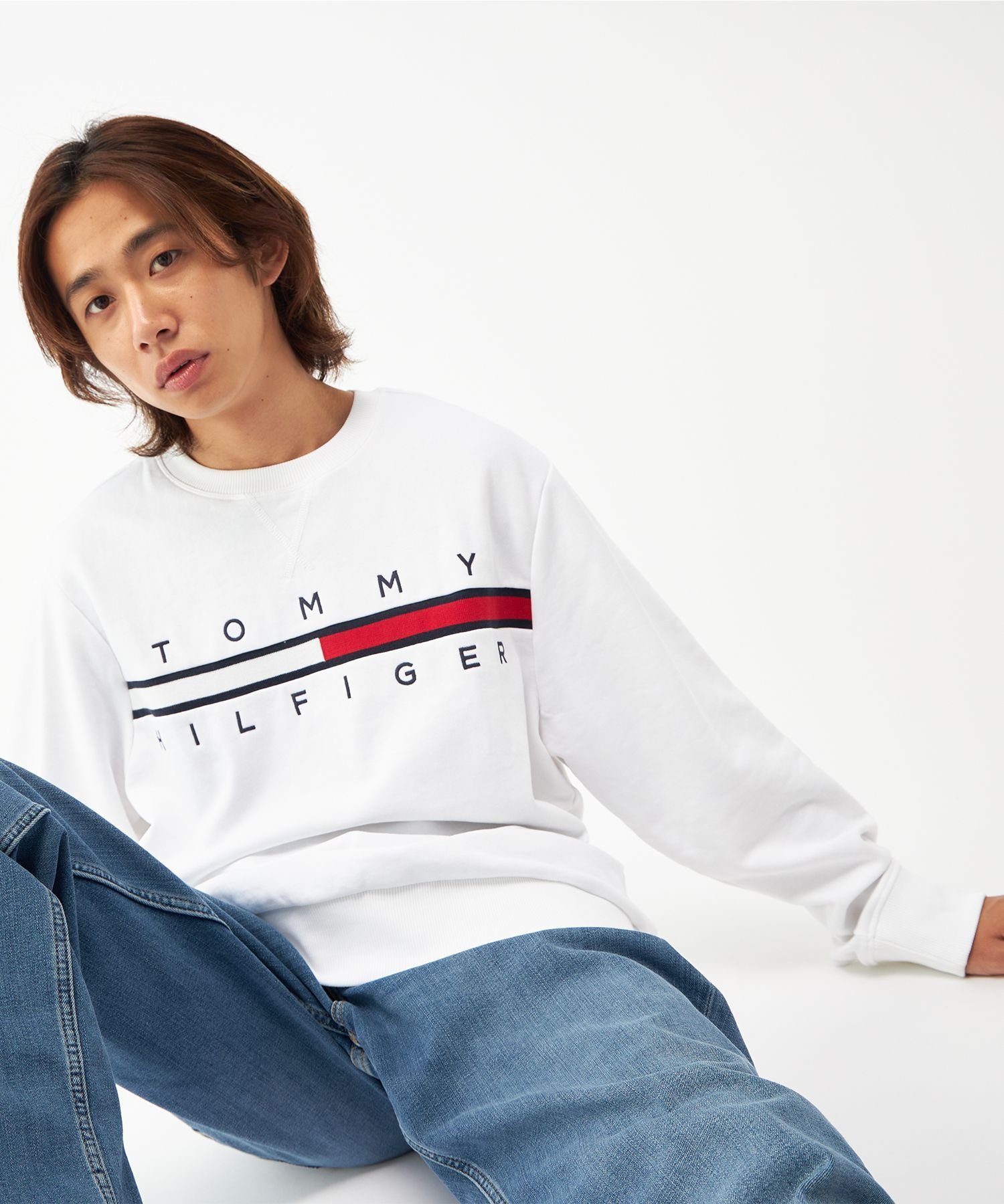 Футболка с длинным рукавом Chino из французской махровой ткани TOMMY HILFIGER, Navy DW5 — фото 4