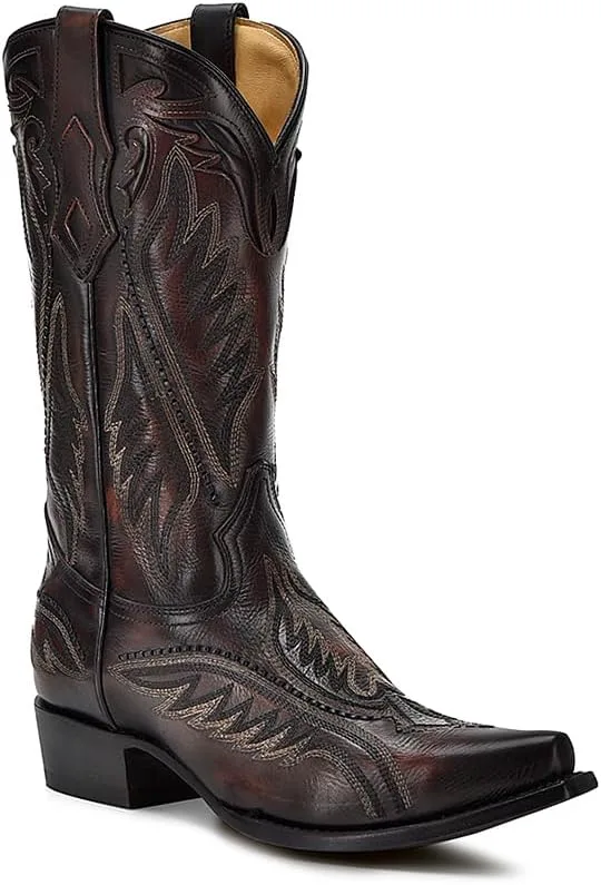 Мужские западные сапоги с вышивкой и тканой вставкой Corral Boots, коричневый — фото 2