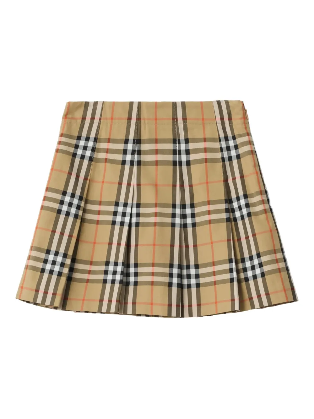 Твиловая юбка в клетку Burberry Kids, бежевый — фото 2