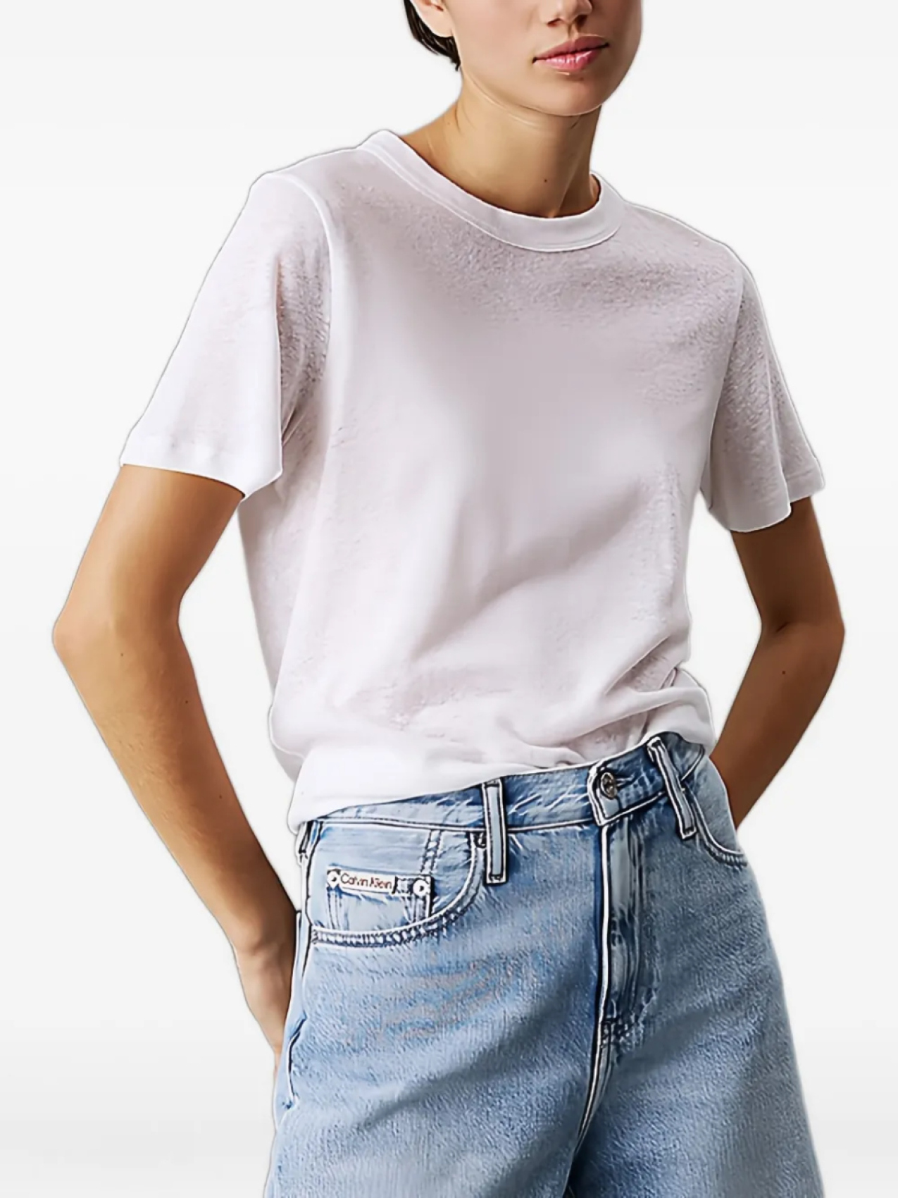 

Футболка с меланжевым эффектом Calvin Klein, белый