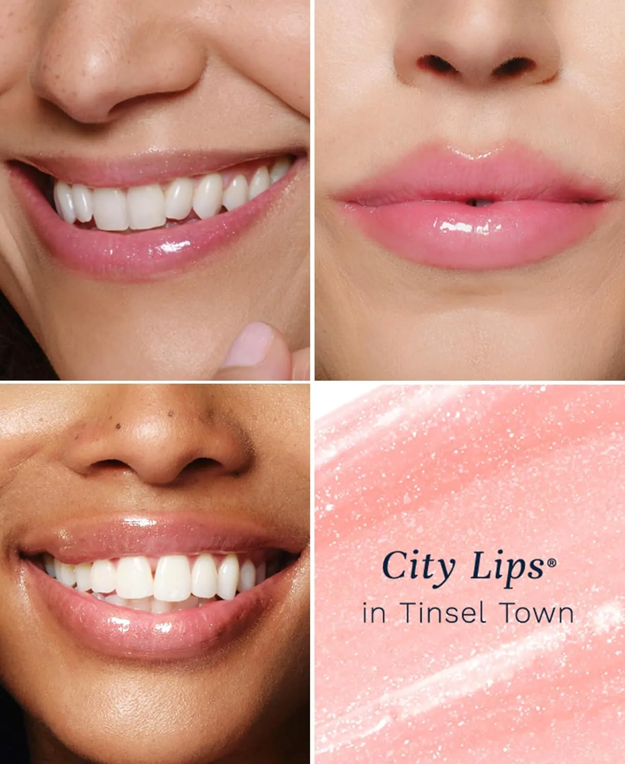 City Beauty City Lips Diamond Daze набор - Silver Skyline 4,5 г, Tinsel Town 4,5 г, Orchid 4,5 г - тройка блесков для губ с шиммером и эффектом увеличения с гиалуроновой кислотой и пептидами — фото 4