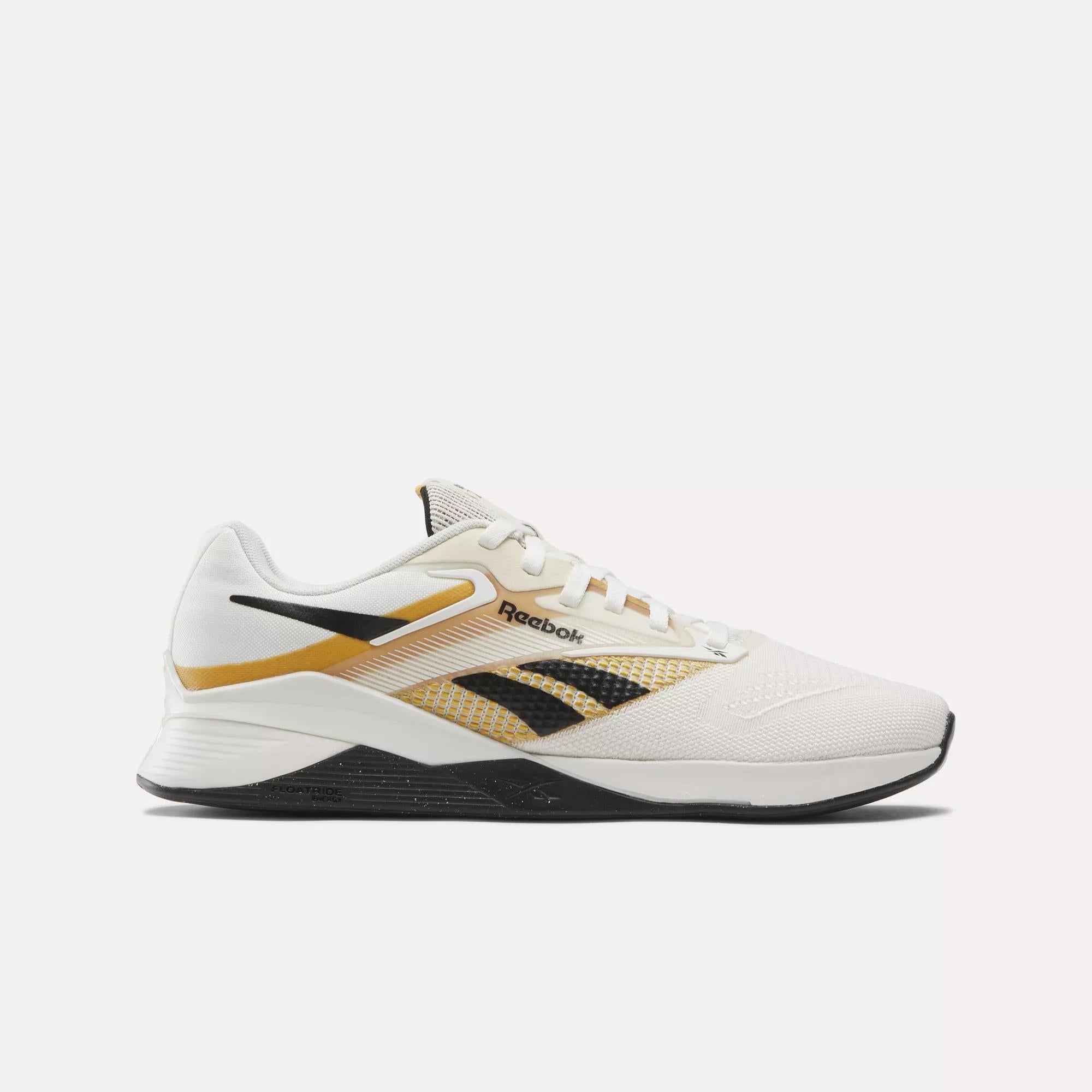 

Кроссовки Nano X4 Reebok, цвет chalk / black / retro gold