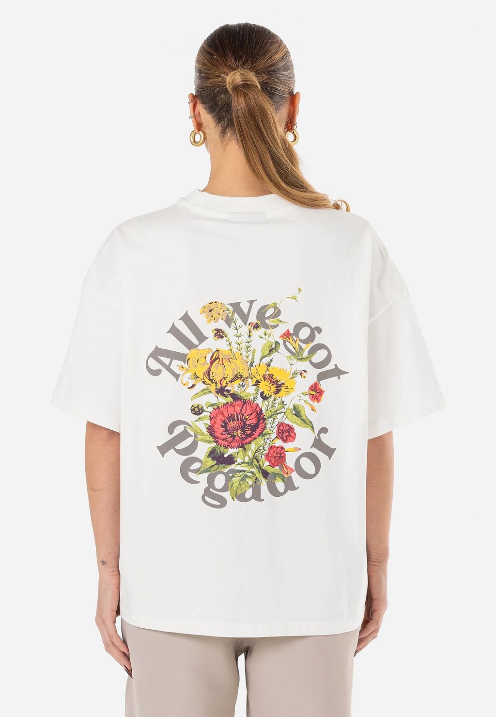 

Футболка с принтом RITA OVERSIZED TEE Pegador, молочный