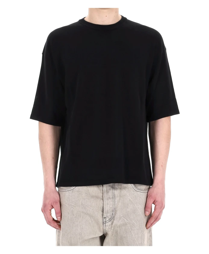 

Черная хлопковая футболка с коротким рукавом Roberto Collina, черный