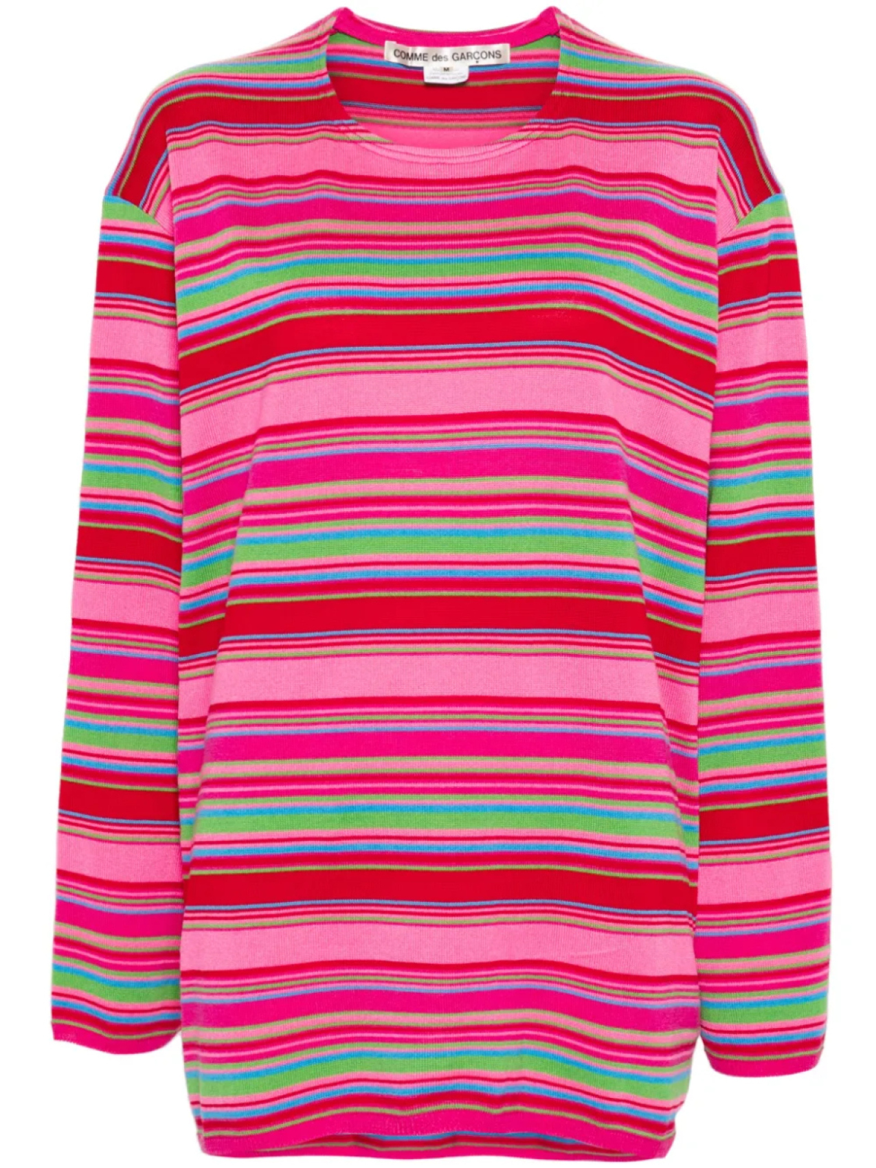 

Comme Des Garçons полосатый джемпер с приспущенными плечами, розовый
