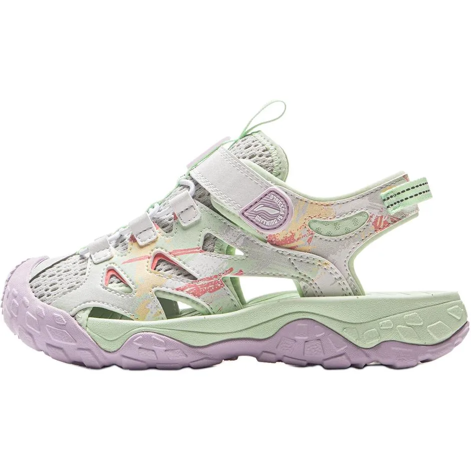Детские сандалии Li-Ning YOUNG Outdoor для дошкольников YOUNG, Stone Gray/Fairy Fruit Green