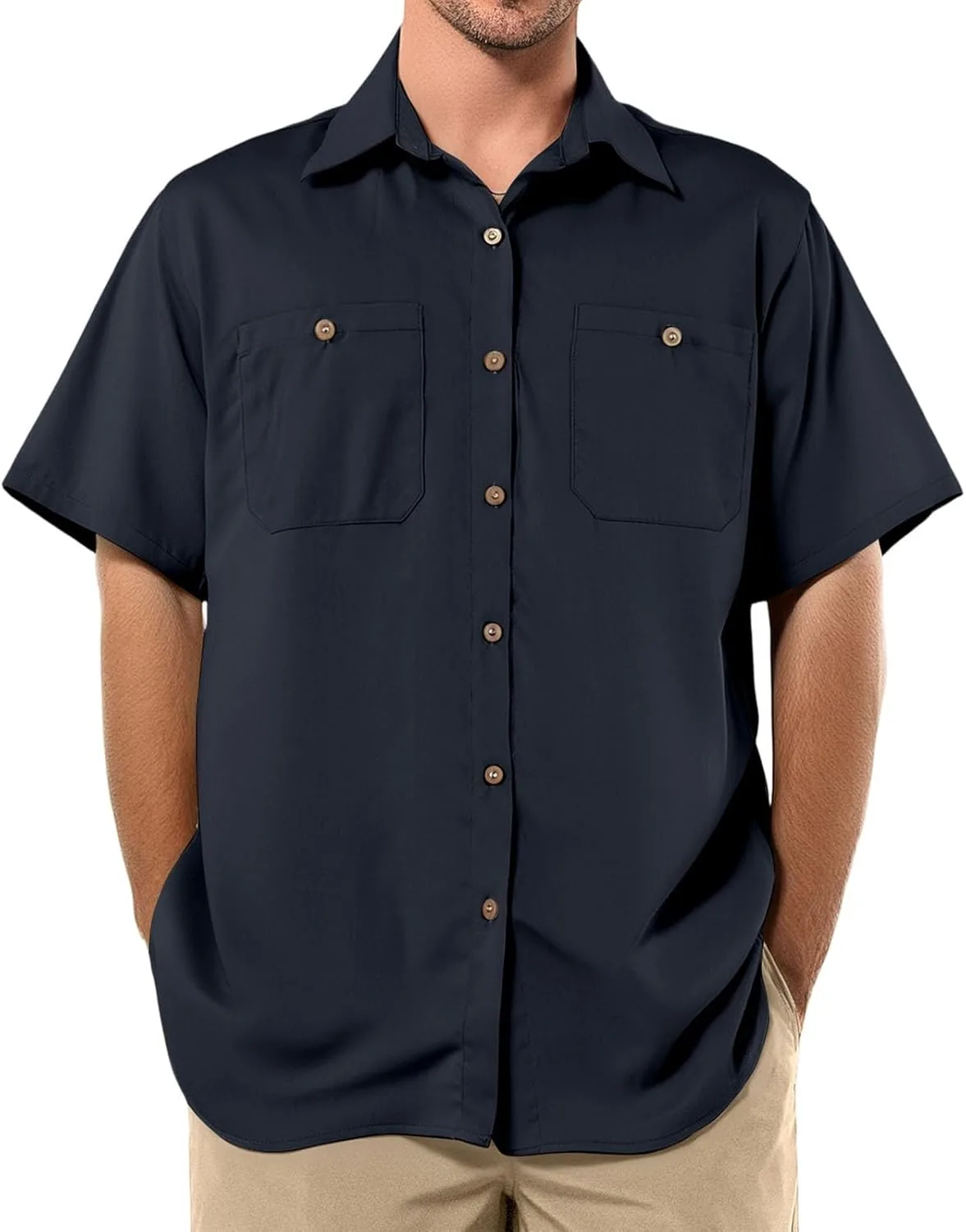 

Рабочая рубашка с коротким рукавом и карманами tobchonp