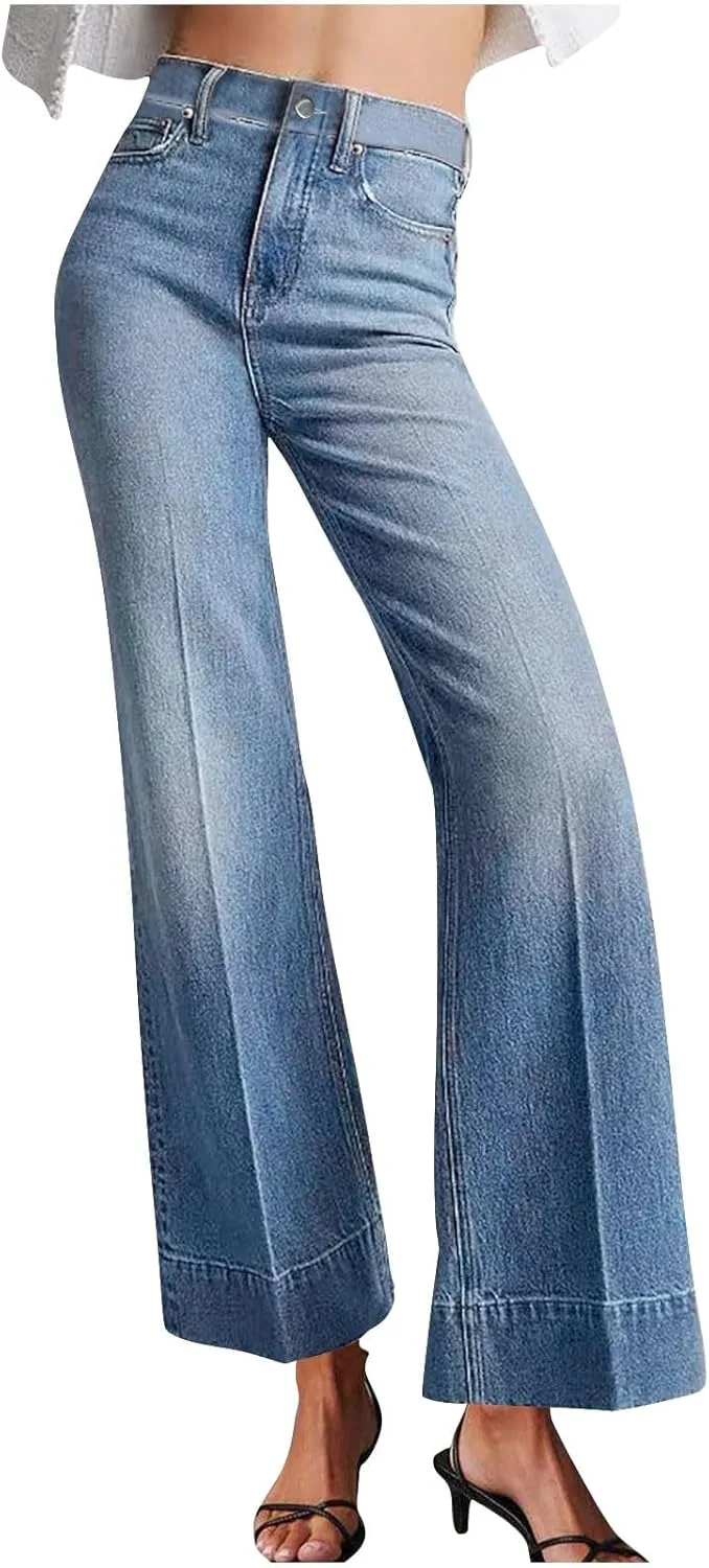 Женские джинсы с высокой талией и расклешенными штанинами Stretchy Flare